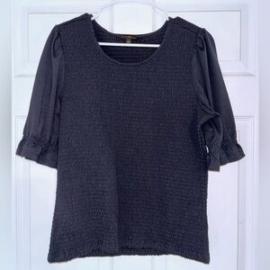 DownEast Charcoal Black Textured Knit Top